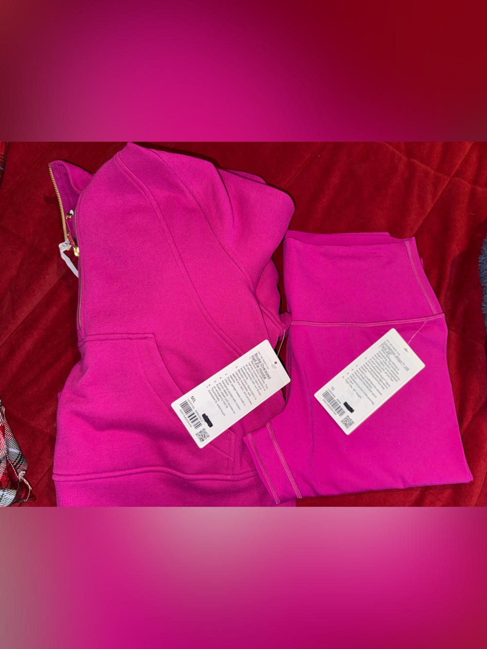 lululemon athletica Hot Pink Leggings & Hoodie Set